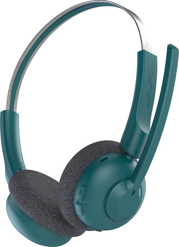 JLab Go Work Pop Headset med mikrofon - Trådlöst headset Bluetooth - Brusreducerande mikrofon - 50 timmars speltid