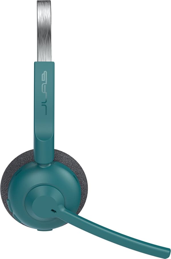 JLab Go Work Pop Headset med mikrofon - Trådlöst headset Bluetooth - Brusreducerande mikrofon - 50 timmars speltid