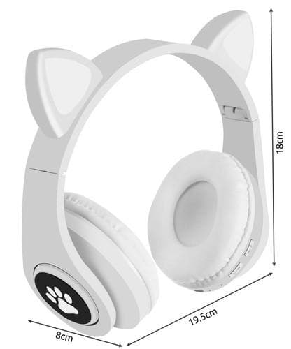 Bluetooth-stereokuulokkeet mikrofonilla ja kissankorvilla / LED-valolla