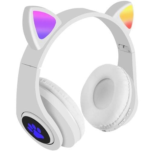 Bluetooth-stereokuulokkeet mikrofonilla ja kissankorvilla / LED-valolla