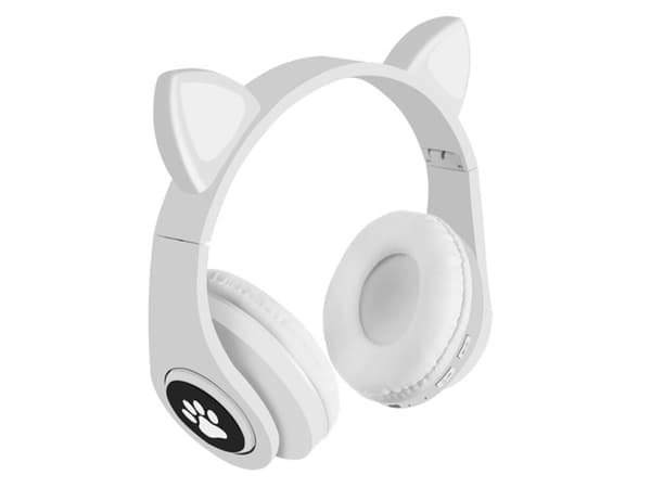 Bluetooth-stereokuulokkeet mikrofonilla ja kissankorvilla / LED-valolla