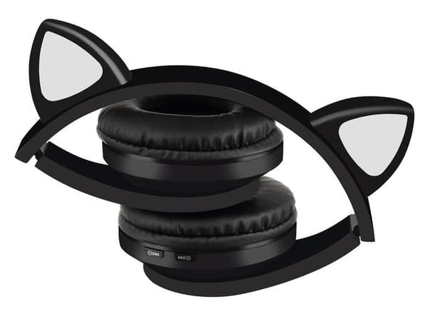 Bluetooth Stereo Hovedtelefoner med mikrofon og katteører / LED lys