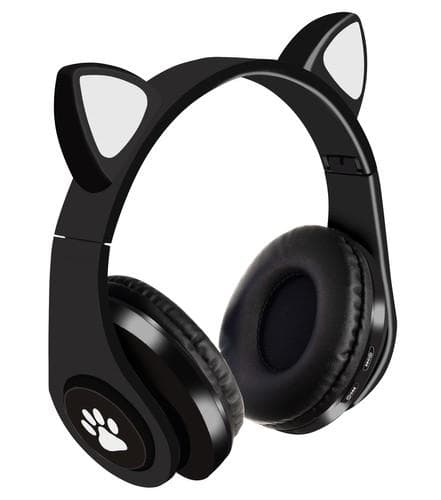 Bluetooth Stereo Hovedtelefoner med mikrofon og katteører / LED lys