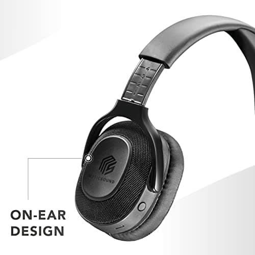 Music+Sound DEEP Bluetooth-hovedtelefoner sorte on-ear max. 25 timers køretid 1 (60722)