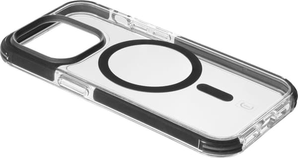 cellularline - Force Tetra Strong Guard - iPhone 15 Pro - Ultraskyddande skal - Kompatibel med Apple Magsafe Ecosystem - Transparent