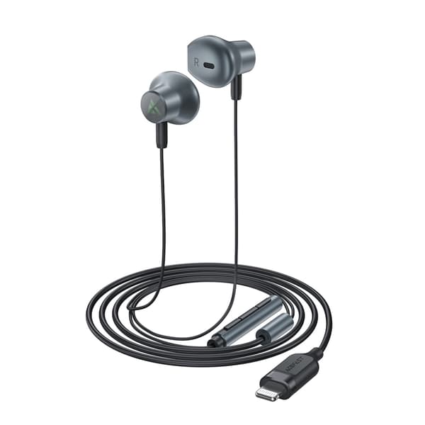 Acefast In-Ear Lightning Hörlurar 1.2m - Svart