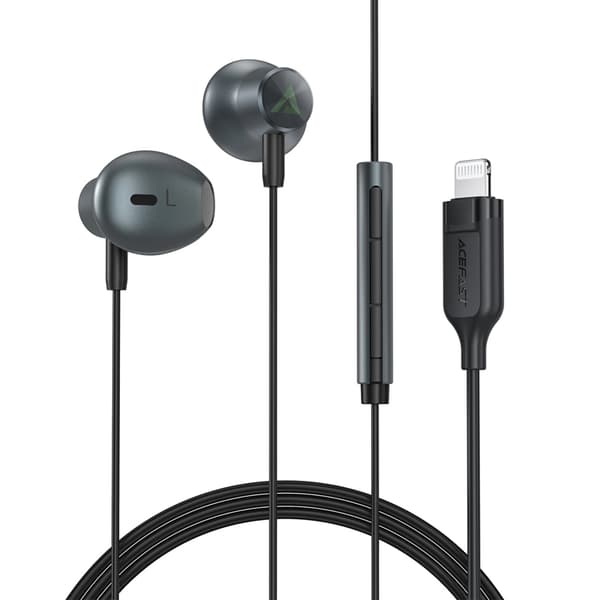 Acefast In-Ear Lightning Hörlurar 1.2m - Svart