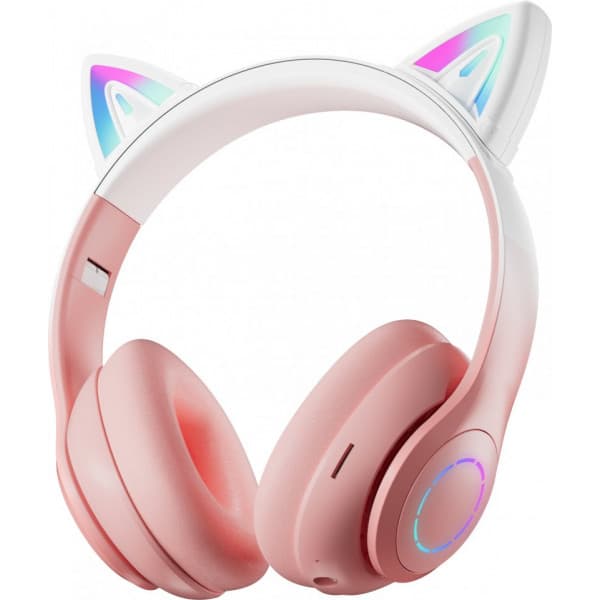ProCaster Meow hörlurar med mikrofon, rosa