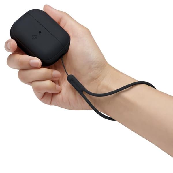 Spigen Airpods Pro 1/2 Skal Silicone Fit Strap - Svart