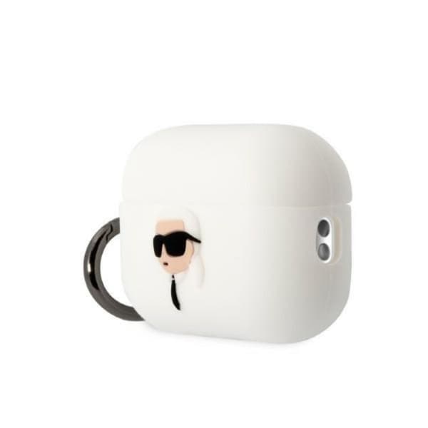 Karl Lagerfeld AirPods Pro 2 Skal Silicone Karl Head 3D - Vit