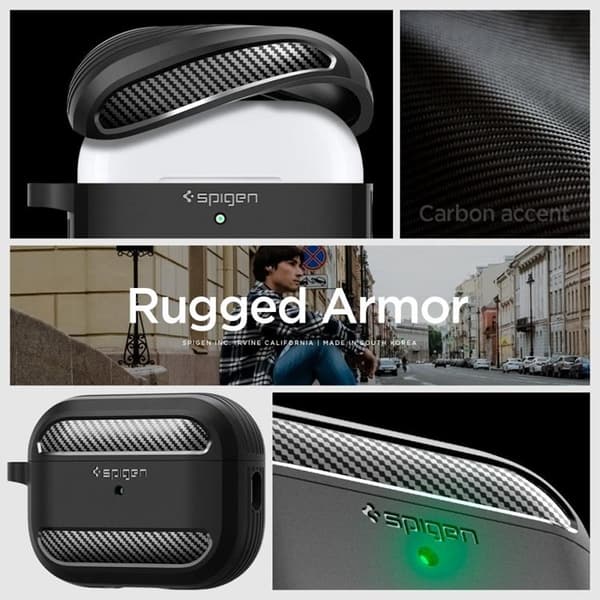 Spigen Airpods Pro 1/2 Skal Rugged Armored - Svart