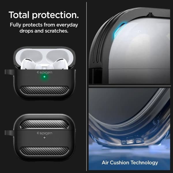 Spigen Airpods Pro 1/2 Skal Rugged Armored - Svart