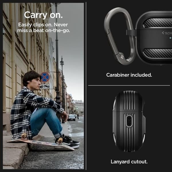 Spigen Airpods Pro 1/2 Skal Rugged Armored - Svart