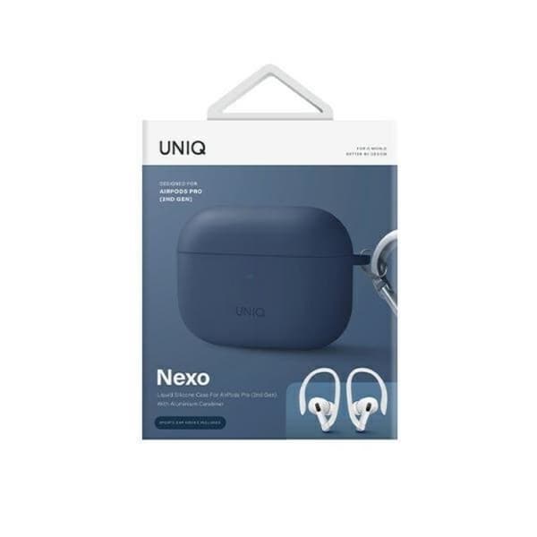 UNIQ AirPods Pro 2 Skal Nexo Silikon med Ear Hooks - Caspian Blå