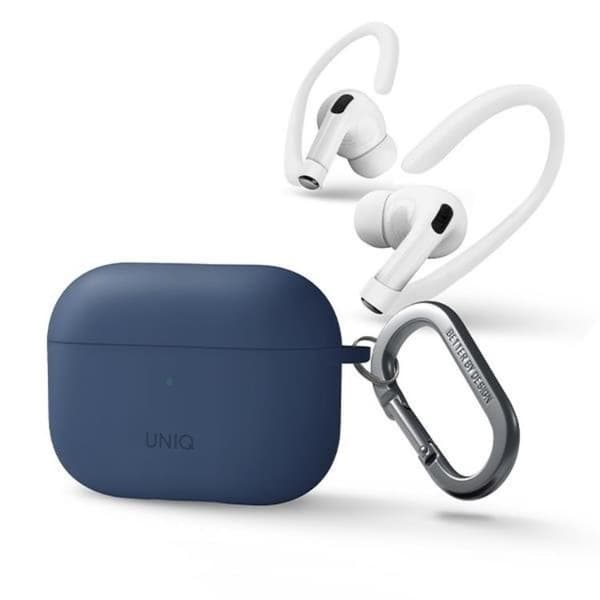 UNIQ AirPods Pro 2 Skal Nexo Silikon med Ear Hooks - Caspian Blå