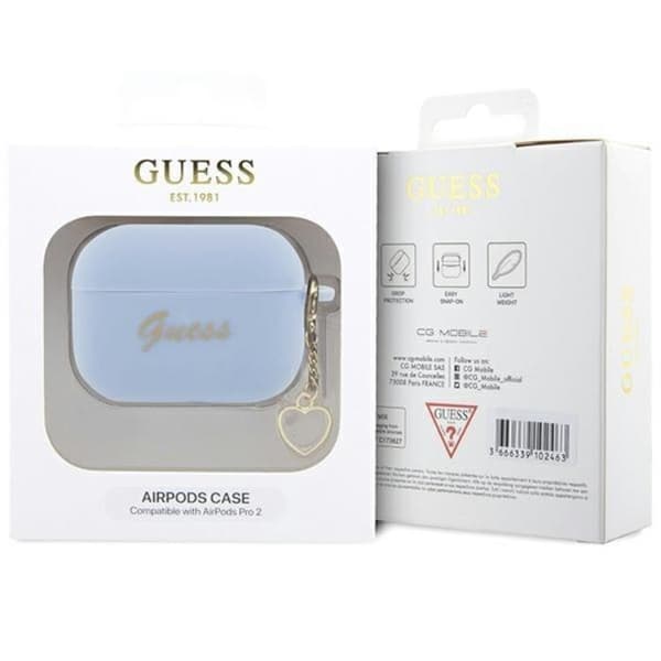 Guess Airpods Pro 2 Skal Charm Heart Collection - Blå