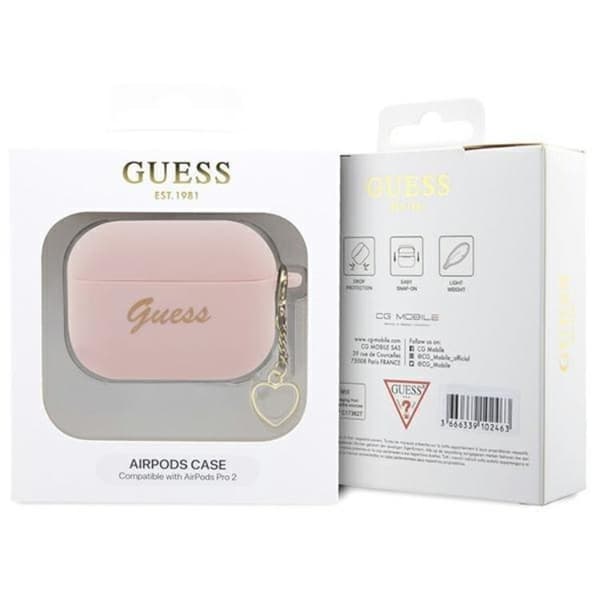 Guess Airpods Pro 2 Skal Charm Heart Collection - Rosa