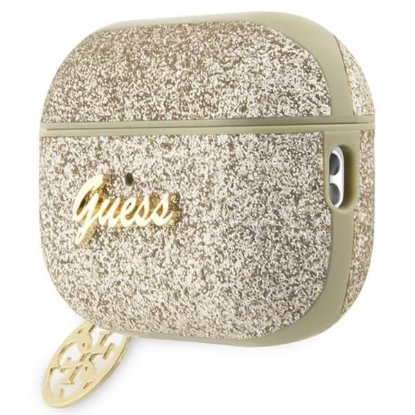 Guess Airpods Pro 2 Skal Glitter Flake Charm - Guld