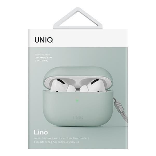 UNIQ AirPods Pro 2 Skal Lino Silikon - Mintgrön