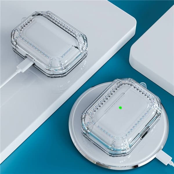 Airpods Pro 2 Skal Rhinestone Shockproof - Solid Vit