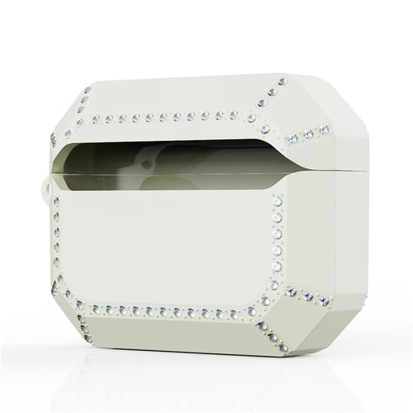 Airpods Pro 2 Skal Rhinestone Shockproof - Solid Vit