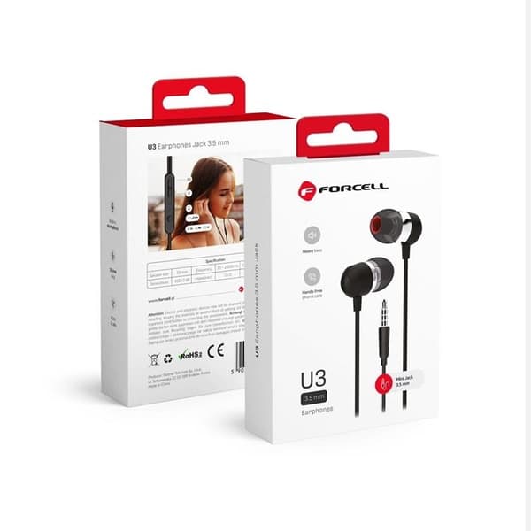 Forcell In-ear Hörlurar Highfi Premuim Sound - Svart
