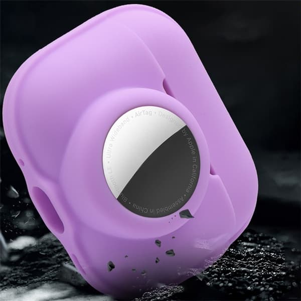 Airpods Pro 2 Skal 2-in-1 AirTag Silikon - Lila
