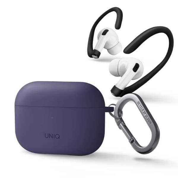 UNIQ AirPods Pro 2 Skal Nexo Silikon med Ear Hooks - Fig Lila