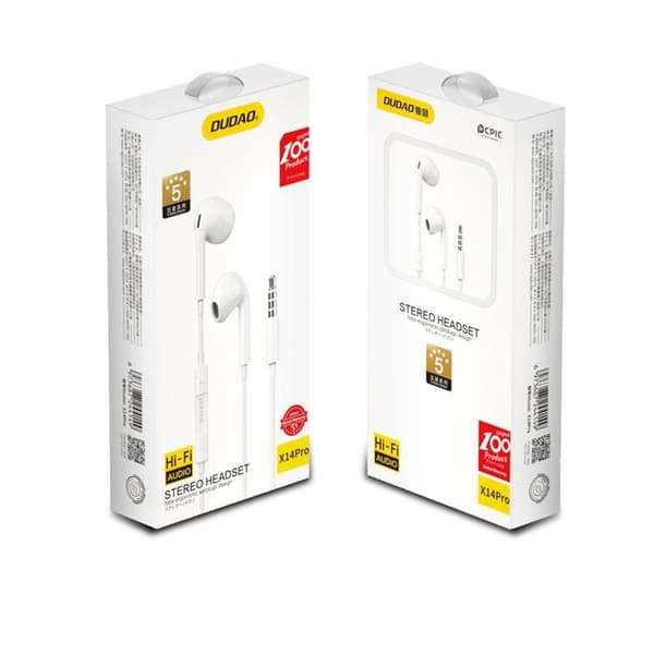 Dudao In-Ear Hörlurar med 3.5 mm Minijack Kontakt - Vit