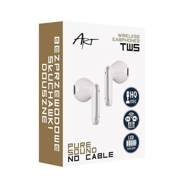 Art TWS Bluetooth In-Ear Hörlurar Stereo - Vit