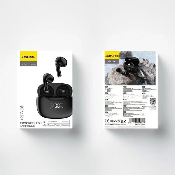 Dudao TWS Bluetooth Trådlös Hörlurar U15N - Svart