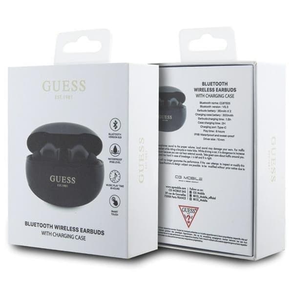 Guess TWS EST Bluetooth In-Ear Hörlurar + Dockingsstation - Svart