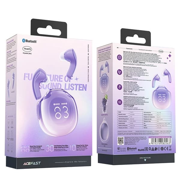 Acefast T9 Bluetooth 5.3 In-Ear Trådlösa Hörlurar -  Lila