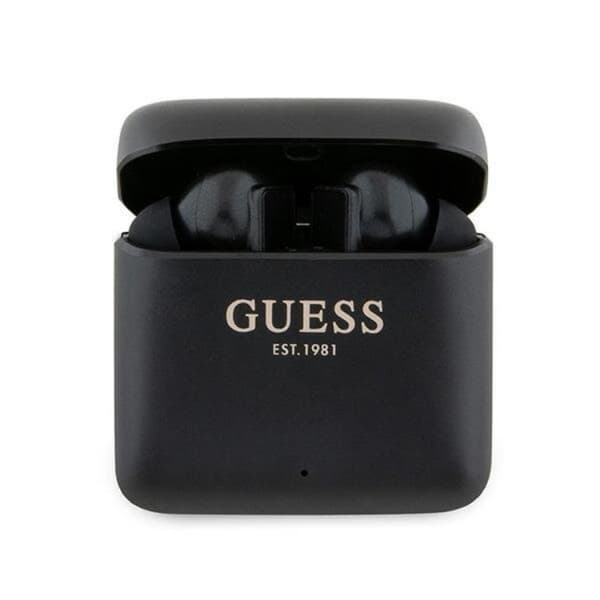Guess TWS Bluetooth In-Ear Hörlurar + Dock Printed Logo Svart