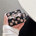 Miniatyrbild 3 av 8: Airpods Pro 2 Skal TPU Läder Floral - Svart/Rosa