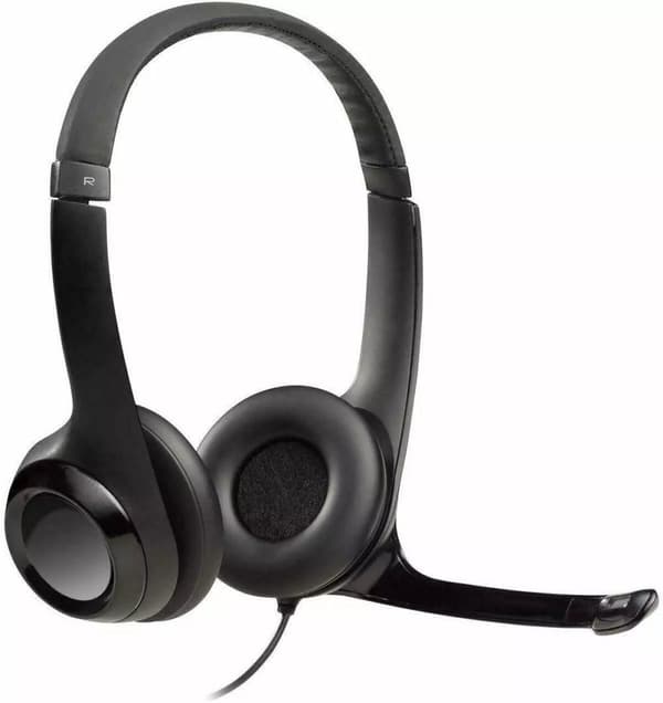 Logitech H390 langallinen kuulokemikrofoni melua vaimentavalla mikrofonilla USB-linjaohjaus, musta