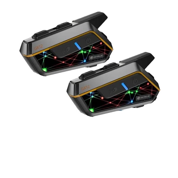 Moottoripyörän Bluetooth Intercom, 2000M kantama, FM-radio integrointi, 2 kpl GX12 2PCS GX12