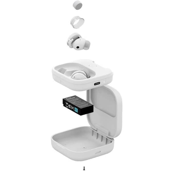 Trådlösa Bluetooth-hörlurar - FAIRPHONE - Fairbuds True Wireless Earbuds - Premium Sound - Byggda för att hålla - Vit