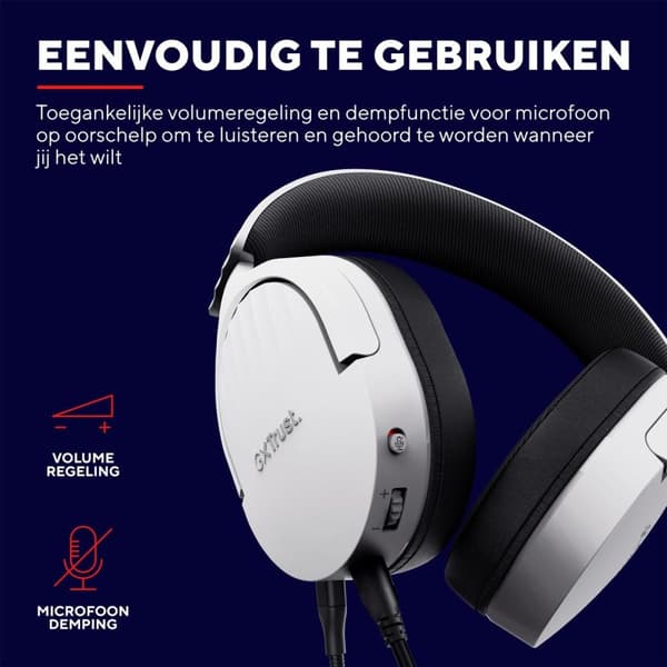 Trust GXT 489 Fayzo - Gaming Headset - Multiplatform - egnet til PS4/PS5 - 3,5 mm - Hvid