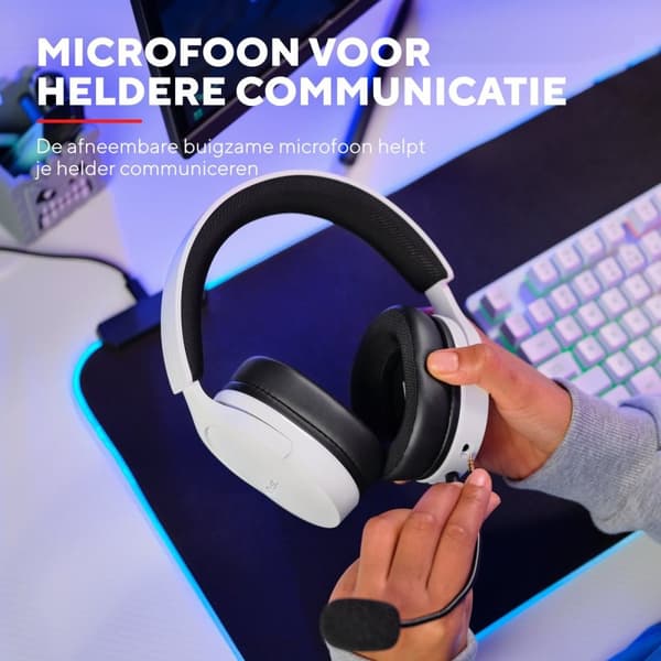 Trust GXT 489 Fayzo - Gaming Headset - Multiplatform - egnet til PS4/PS5 - 3,5 mm - Hvid