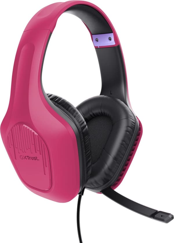 Trust GXT 415P Zirox - Wired Gaming Headset - til pc, PS4, PS5, Xbox & Switch - Stereo - Pink