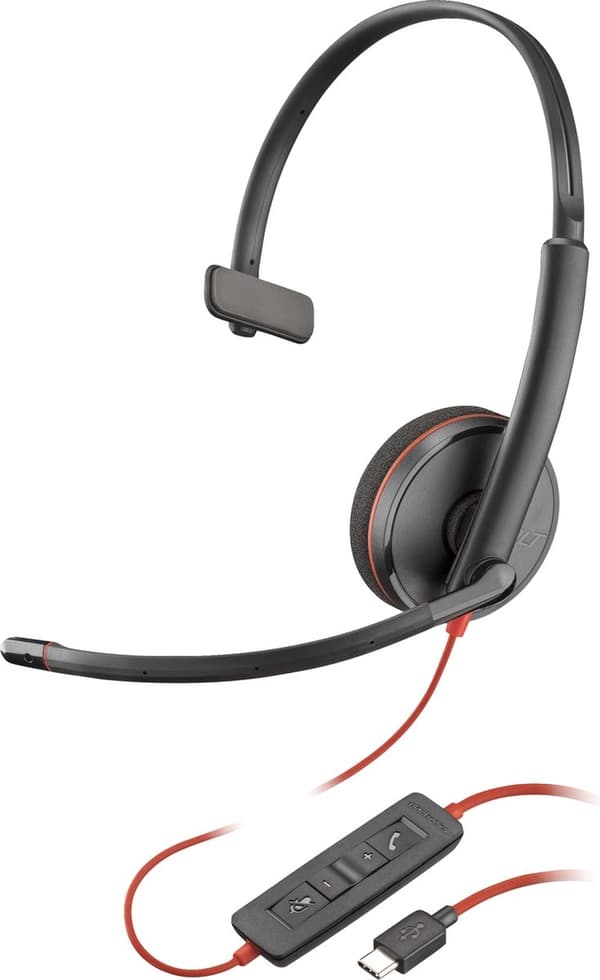 HP 8X214AA hovedtelefon/headset med ledningsbundet hovedbøjle Office/Call Center USB Type-C sort