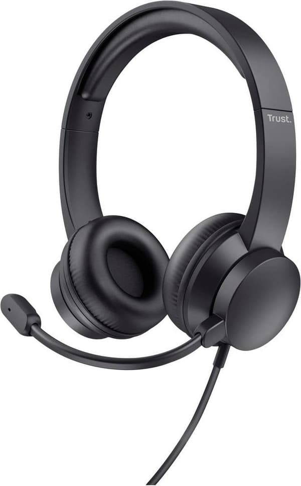 Trust Ayda - USB headset med mikrofon til PC - Støjreducerende mikrofon - Sort