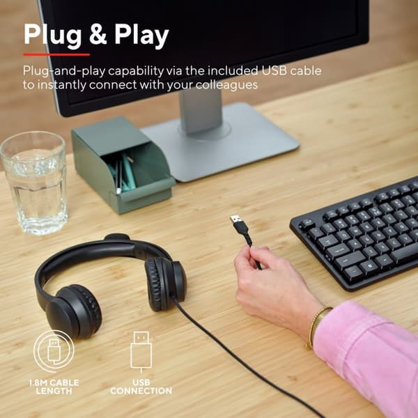 Trust Ayda - USB headset med mikrofon til PC - Letvægts - Sort