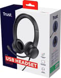 Miniatyrbillede 8 af 11: Trust Ayda - USB headset med mikrofon til PC - Letvægts - Sort
