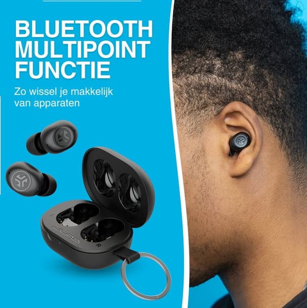 JLab JBuds Mini. Produkttyp: hörlurar Överföringsteknik: True Wireless Stereo (TWS), Blå
