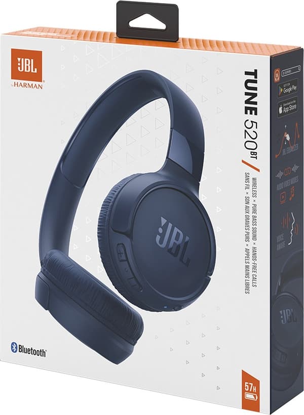 JBL Tune 520BT - Trådløse on-ear hovedtelefoner - blå