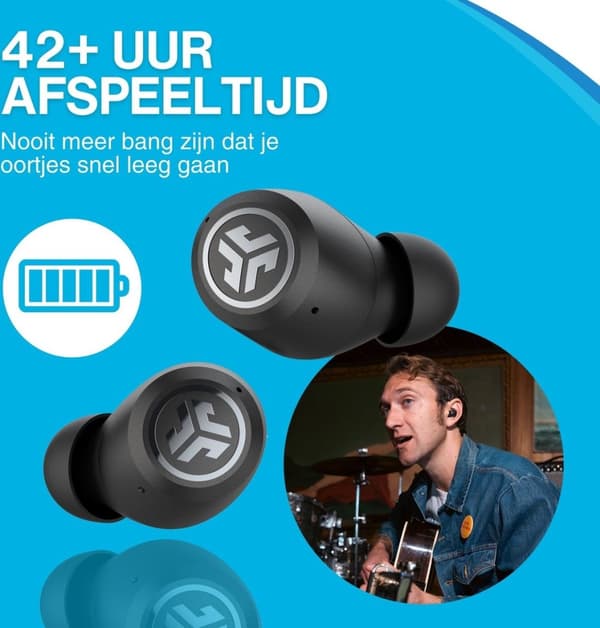JLAB JBuds ANC Bluetooth-hovedtelefoner - Trådløs - Støjreducerende - 42+ for Playtime - Sort