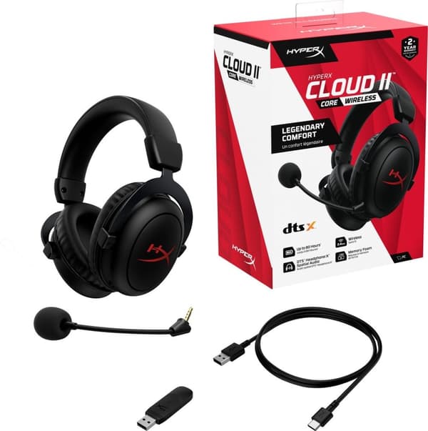 HyperX Cloud II Core - Trådløst Gaming Headset - Sort