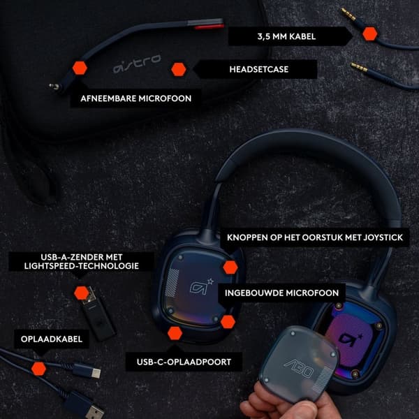 Logitech G Astro A30 - Trådlöst spelheadset - Bluetooth - Levereras till PlayStation - Marineblau